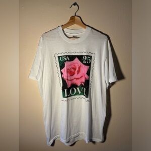 Vintage 1990 United States Postal Service Graphic Rose Tee